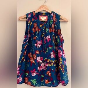 Maeve Floral Sleeveless Top - Blue